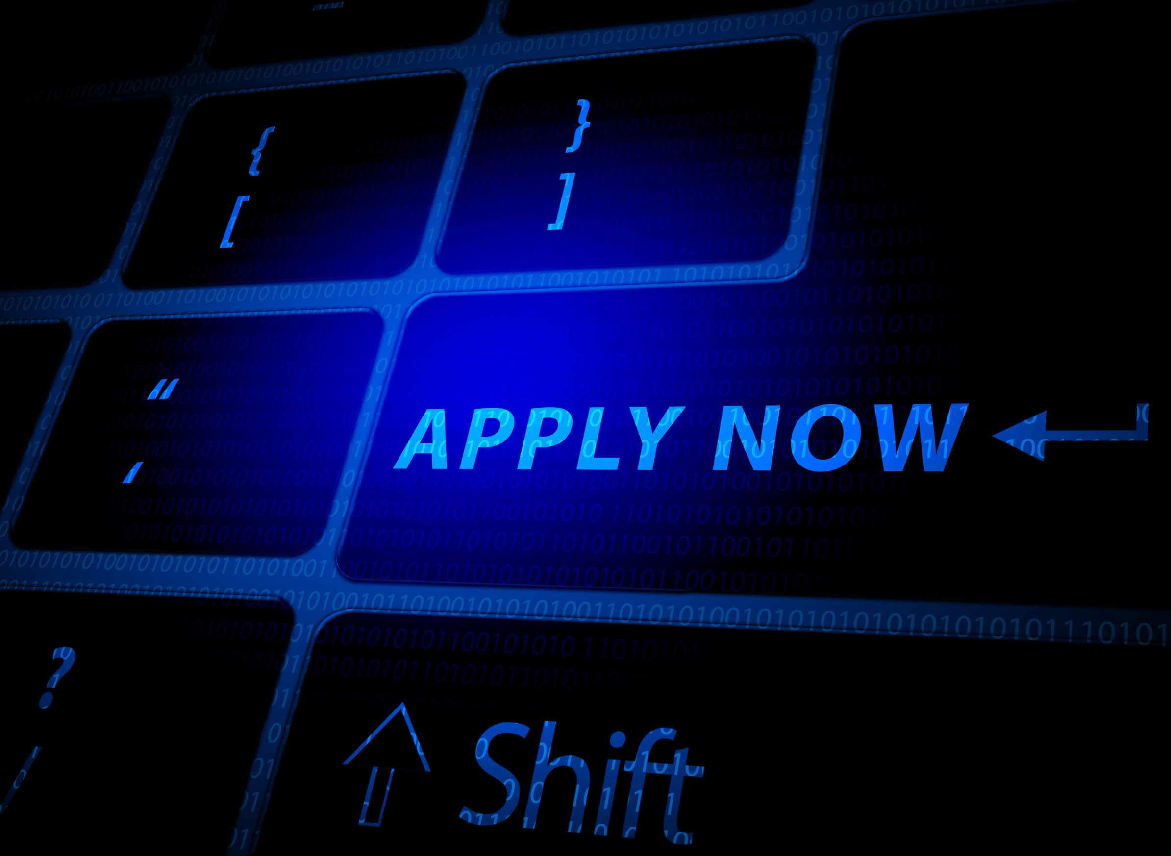 Apply now button on computer keyboard